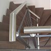 Zweiholmtreppe Buche grau gebeizt/Edelstahlhandlauf